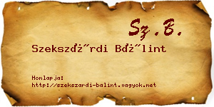 Szekszárdi Bálint névjegykártya