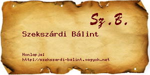 Szekszárdi Bálint névjegykártya